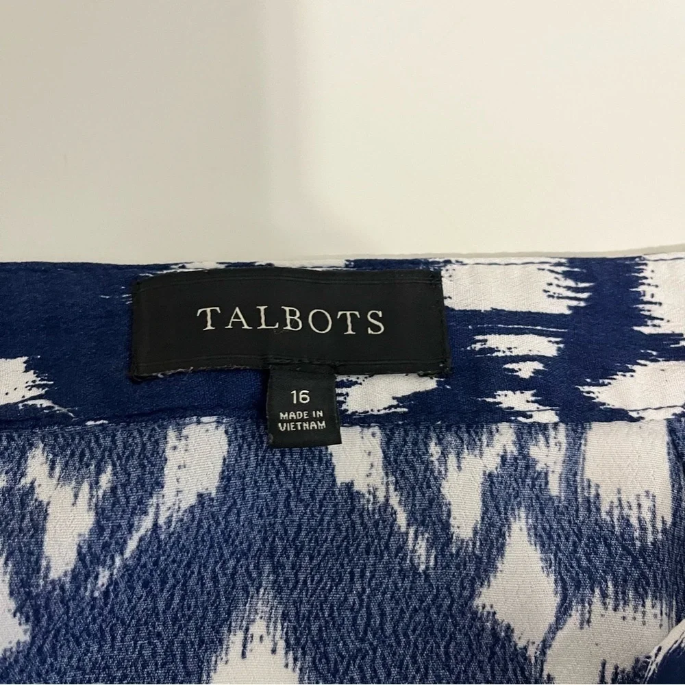 Talbots Blue Ikat Print Viscose A Line Skirt - Picture 10 of 15